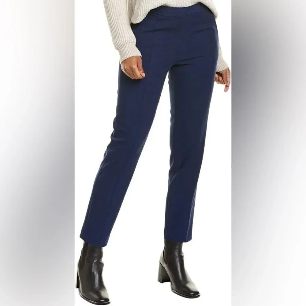 Tory Burch Womens Vanner Ponte Seamed Pants Blue Size 14 NWT